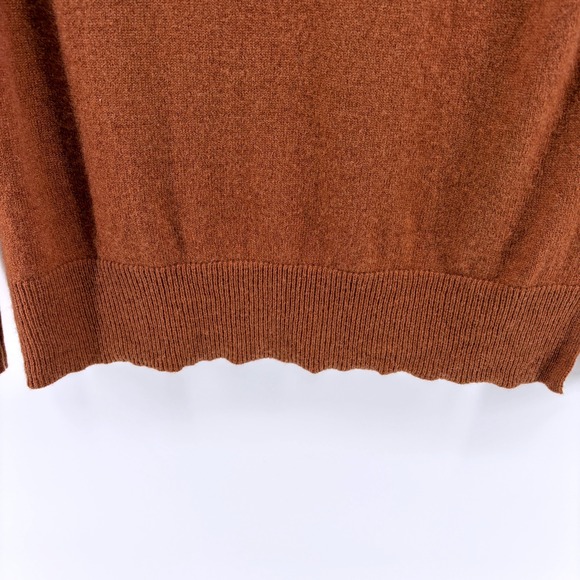 Tahari Cashmere V-Neck Sweater Large Brown Soft 2-Ply Luxury Minimalist Classic - Picture 6 of 9
